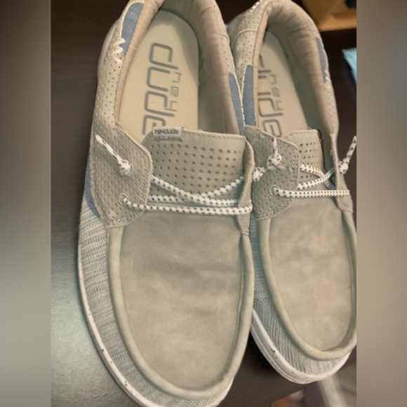 EUC Men's Hey Dude shoes, size 9, color: grey and blue - Picture 2 of 4